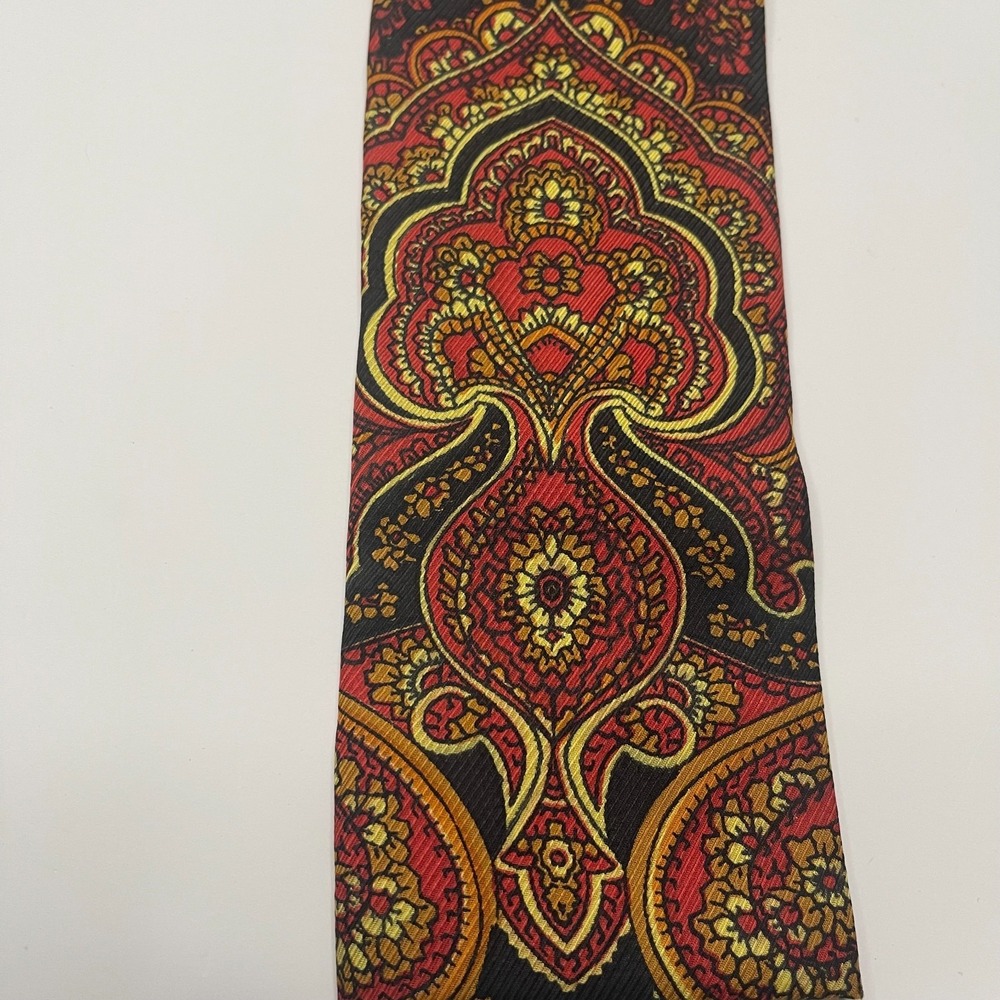 Vintage Hand Painted Rooster Tie NYC Boutique Square‎ Bottom 2.75" Mod 50s